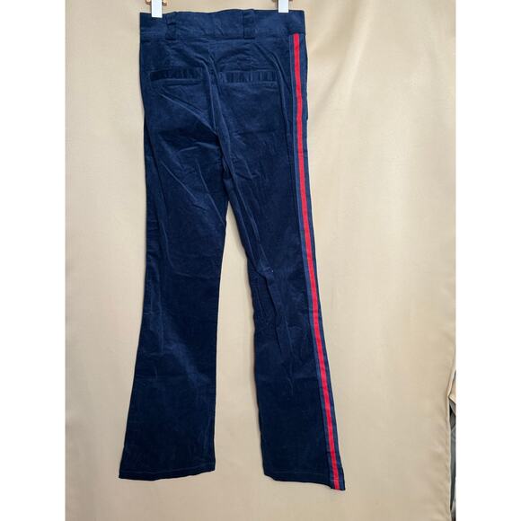 Smak Parlour Navy with Red Stripe Fine Corduroy Wide Leg Pants XS NWT - Picture 3 of 5